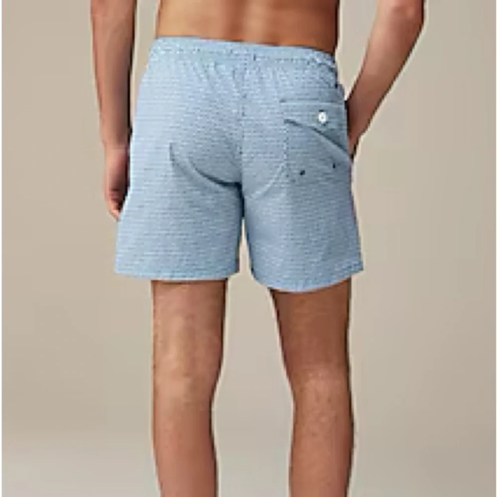 J.CREW Flax Swimwear 6”printed swim trunk Sz Small